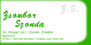 zsombor szonda business card